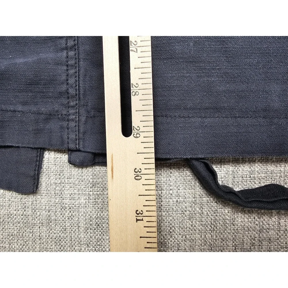 Free People Jacket Womens Small Black Belted Utility Safari Pockets Open Front